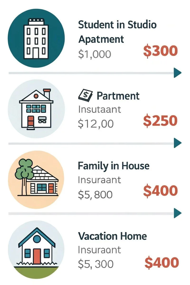 Graphique comparatif des prix d’assurance habitation selon les profils